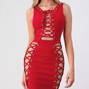 Lace Up Cut Out D6981